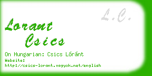 lorant csics business card